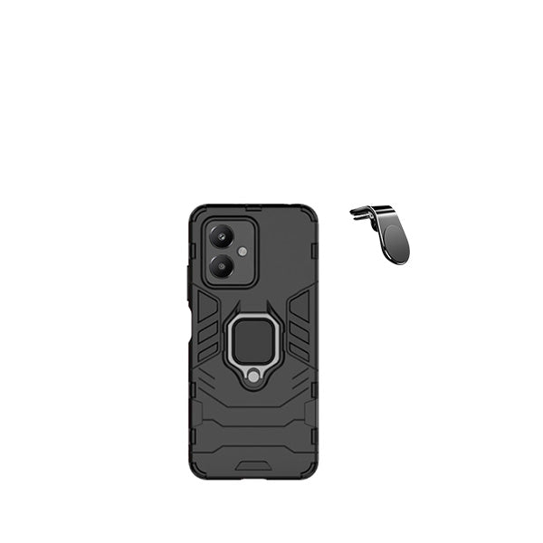 Kit Suporte de Carro Magnético L + Capa de Proteção Militar Magnética GIFT4ME para Xiaomi Redmi 13C 5G - Preto