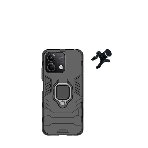 Kit Suporte Magnético Com Pernas + Capa de Proteção Militar Magnética GIFT4ME para Xiaomi Redmi Note 13 Pro - Preto