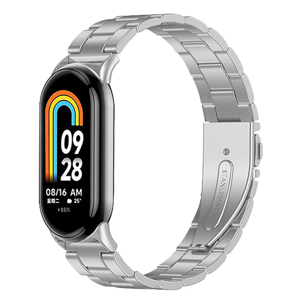 Bracelete de Aço + Ferramenta para Xiaomi Mi Band 8  - Cinza