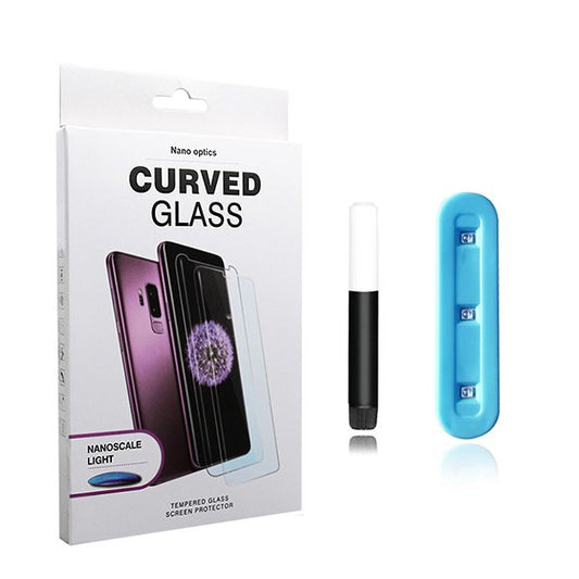 Película de Vidro Curvada Full Glue UV para Apple Watch SE (2022) 44mm - Transparente