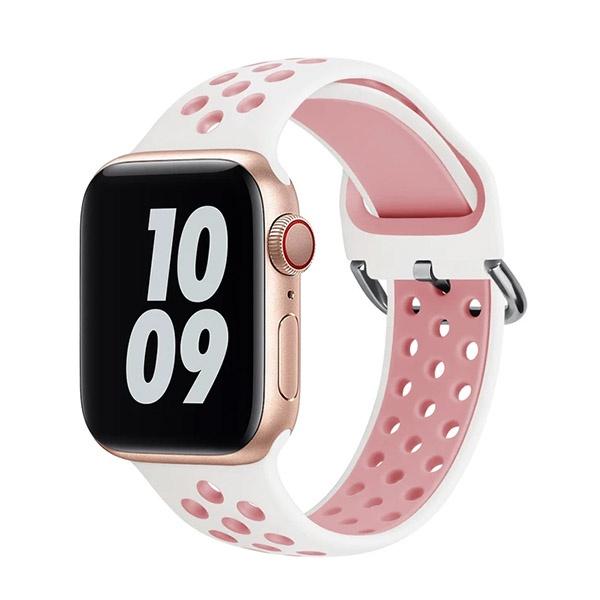 Bracelete Desportiva GIFT4ME para Apple Watch Series SE - 38mm               - Branco / Rosa