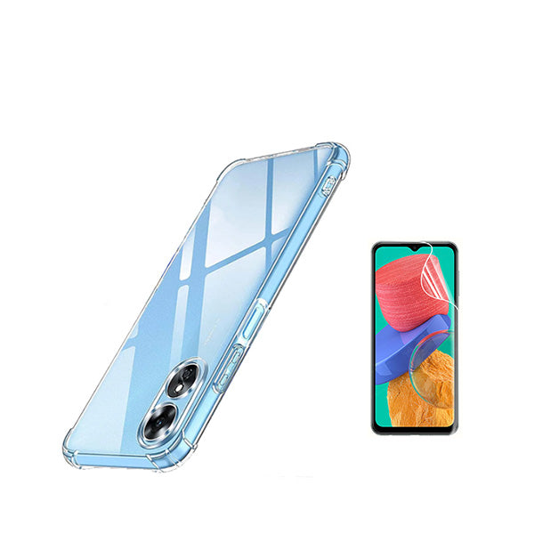 Kit Capa Traseira Super Proteção + Película de Hydrogel Frente Transparente Phonecare para Oppo A38 4G - Transparente