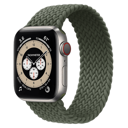 Bracelete Solo Nylon para Apple Watch SE (2022) - 44mm (Pulso:182-197mm)  - Verde Escuro