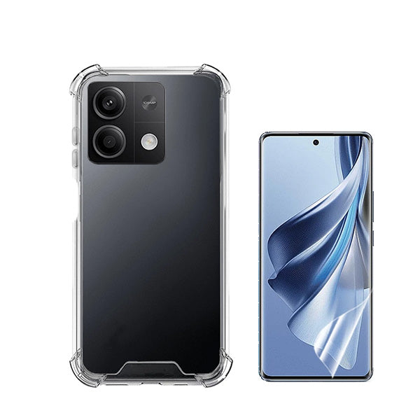 Kit Capa Traseira Super Proteção + Película de Hydrogel Frente Transparente GIFT4ME para Xiaomi Redmi Note 13 - Transparente