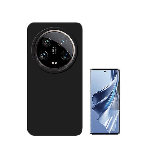 Kit Película ProtectOra de Hydrogel Frente + Capa Proteção Traseira Silicone GIFT4ME para Xiaomi 14 Ultra - Preto