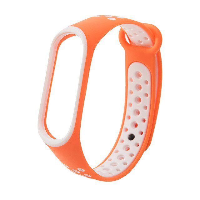 Bracelete Desportiva para Xiaomi Mi Band 3 - Laranja / Branco