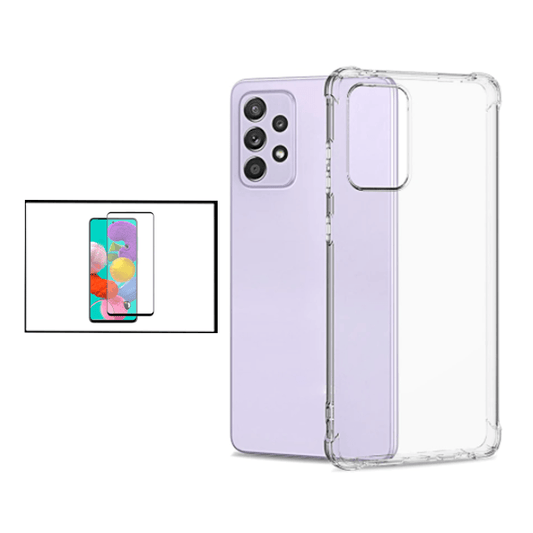 Kit Capa Traseira Super Proteção Transparente + Película de Vidro Temperado GorilasGlass para Samsung Galaxy A52s 5G