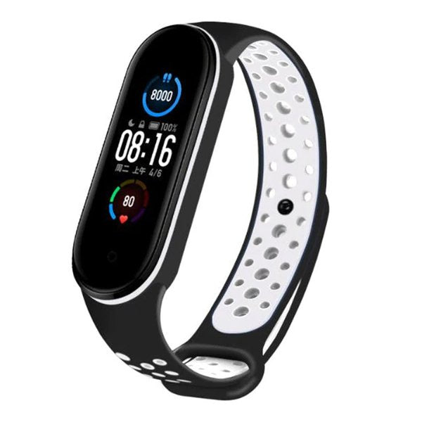 Bracelete Desportiva para Xiaomi Mi Band 3 - Preto / Branco