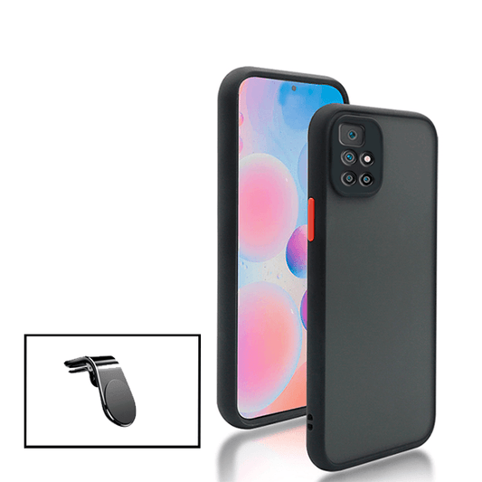 Kit Capa Traseira Proteção Camara + Suporte de Carro Magnético L para Xiaomi Redmi Note 11 4G - Preto