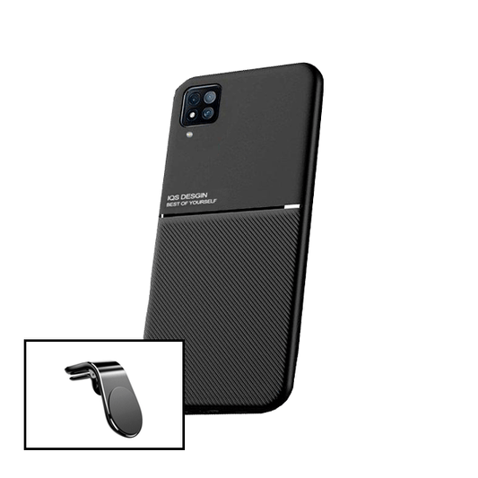 Kit Capa Traseira Magnética Anti Choque + Suporte de Carro Magnético L para Samsung Galaxy M12