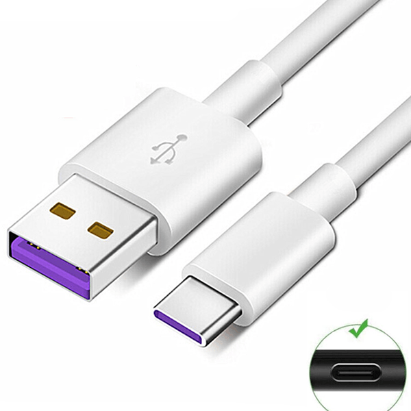 Cabo de Carregamento Ultra Rápido 5A Super Charge USB to Type C 100cm para Huawei