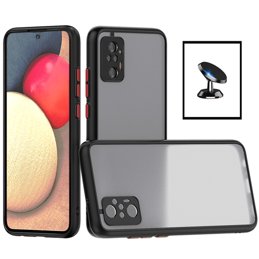 Kit Capa Traseira Proteção Camara + Suporte Magnético para Xiaomi Redmi Note 10 Pro+ - Preto