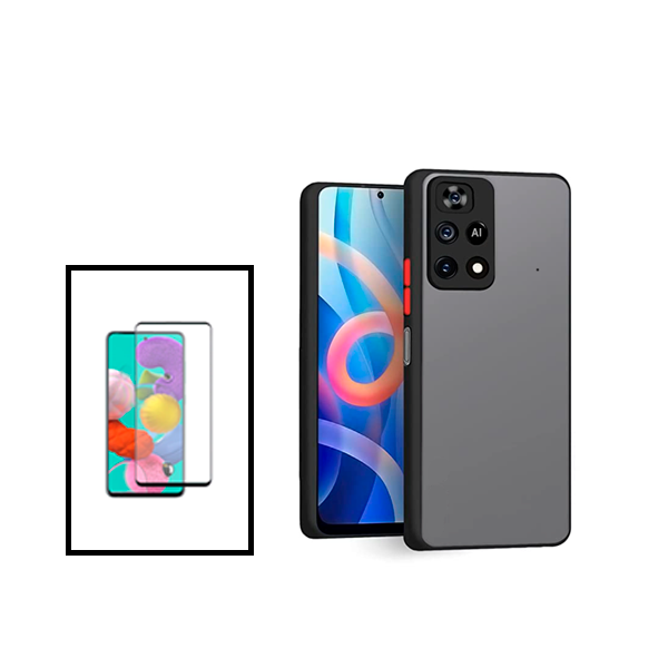 Kit Capa Traseira Proteção Camara + Película de Vidro Temperado GorilasGlass para Xiaomi Poco X4 Pro 5G - Preto