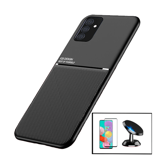 Kit Capa Traseira Magnética Anti Choque + Película de Vidro Temperado GorilasGlass Curvado + Suporte Magnético para Samsung Galaxy M52 5G