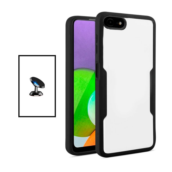 Kit Capa 360° Proteção Frente e Verso + Suporte Magnético para Apple iPhone 7 - Preto