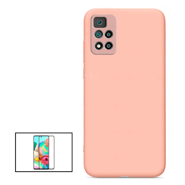 Kit Película de Vidro Temperado GorilasGlass + Capa Proteção Traseira Silicone para Xiaomi Redmi Note 11 Pro - Rosa