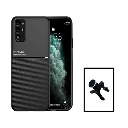 Kit Capa Traseira Magnética Anti Choque + Suporte Magnético Com Pernas para Oppo A94 5G - Preto