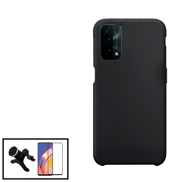 Kit Película de Vidro Temperado GorilasGlass + Capa Proteção Traseira Silicone + Suporte Magnético Com Pernas para Oppo A16S