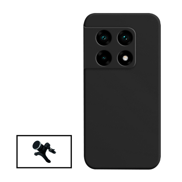 Kit Suporte Magnético Com Pernas + Capa Proteção Traseira Silicone para OnePlus 10 Pro - Preto