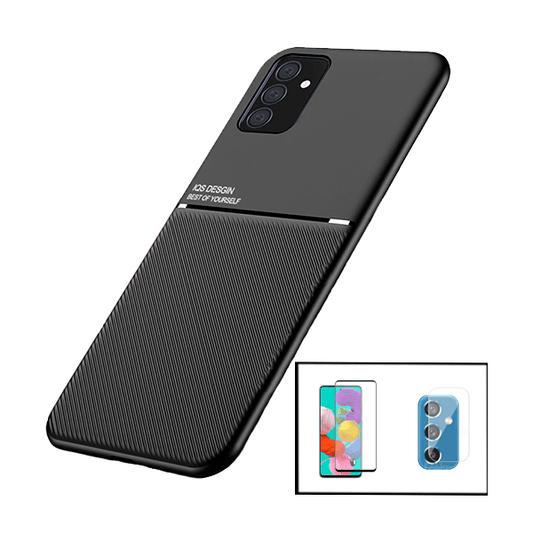 Kit Capa Traseira Magnética Anti Choque + Película de Vidro Temperado GorilasGlass + Película Protectora para Câmara Traseira para Samsung Galaxy M52 5G