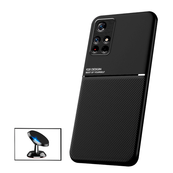 Kit Capa Traseira Magnética Anti Choque + Suporte Magnético para Xiaomi Poco M4 Pro 5G