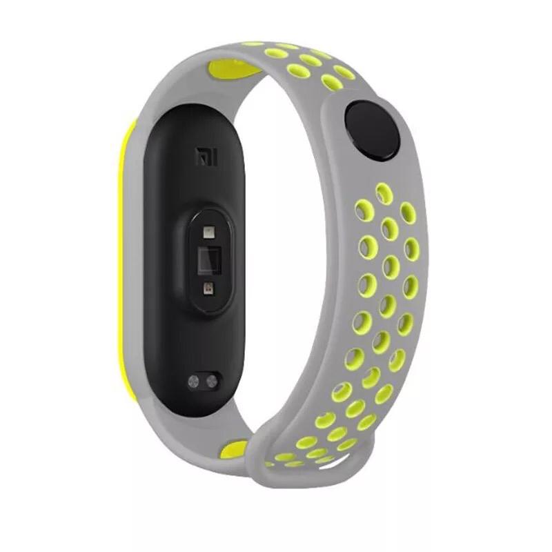 Bracelete Desportiva para Xiaomi Mi Band 5 - Cinza / Verde