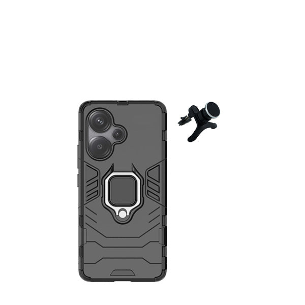 Kit Suporte Magnético Com Pernas + Capa de Proteção Militar Magnética GIFT4ME para Xiaomi Redmi Note 13 Pro + Plus - Preto
