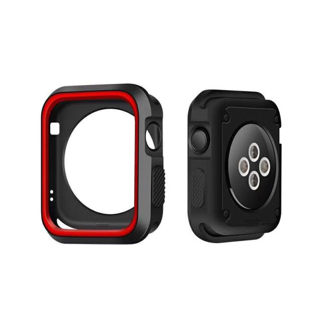 Capa de Proteção Reforçada para Apple Watch Series 3 - 38mm - Preto / Vermelho