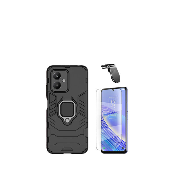Kit Película Protectora de Hydrogel Frente + Capa de Proteção Militar Magnética + Suporte Magnético L GIFT4ME para Xiaomi Redmi 13C 5G - Preto