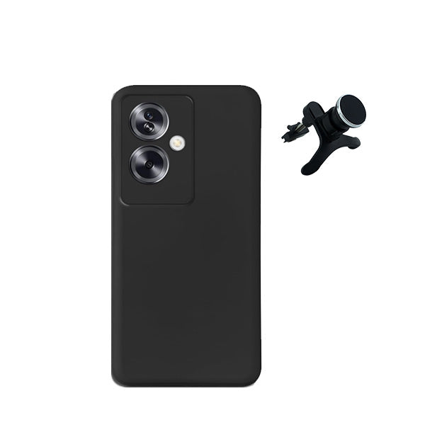 Kit Suporte Magnético Com Pernas + Capa Proteção Traseira Silicone GIFT4ME para Oppo A79 5G - Preto