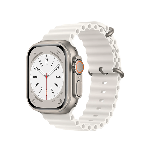 Bracelete de Silicone Ocean Ondulada para Apple Watch Series 9 Aluminum - 41mm - Branco