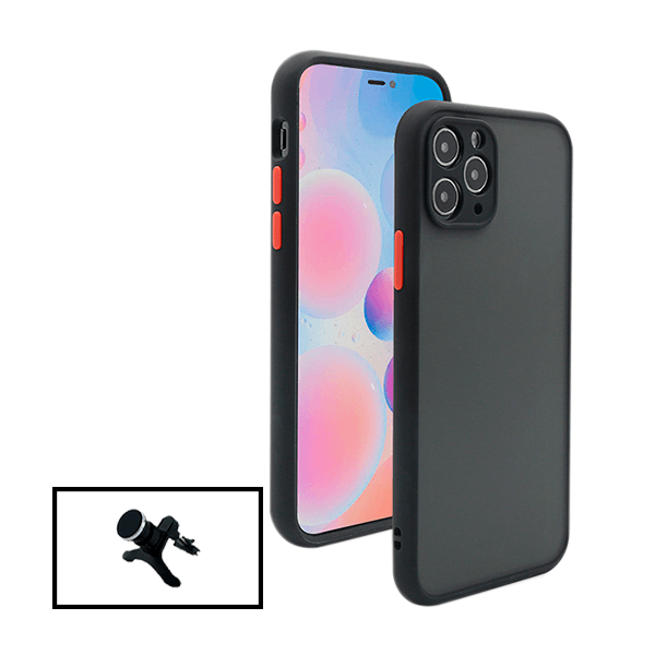 Kit Capa Traseira Proteção Camara + Suporte Magnético Com Pernas para iPhone 13 - Preto