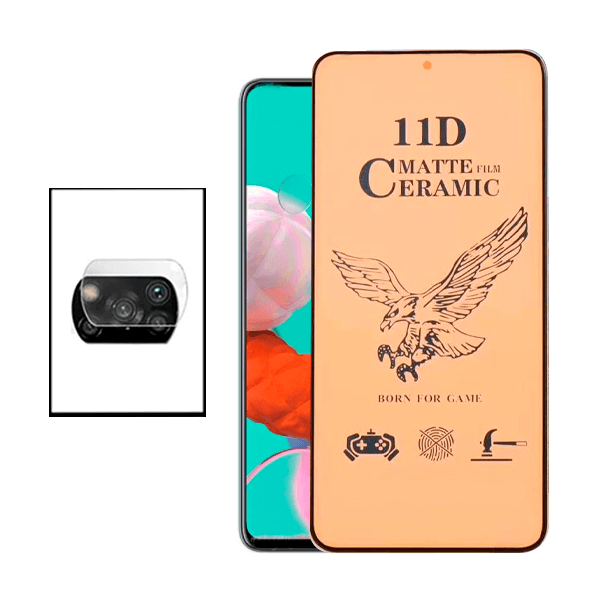 KIT Vidro Temperado Ceramica Full Cover + Película Protectora para Câmara Traseira Xiaomi Poco X3