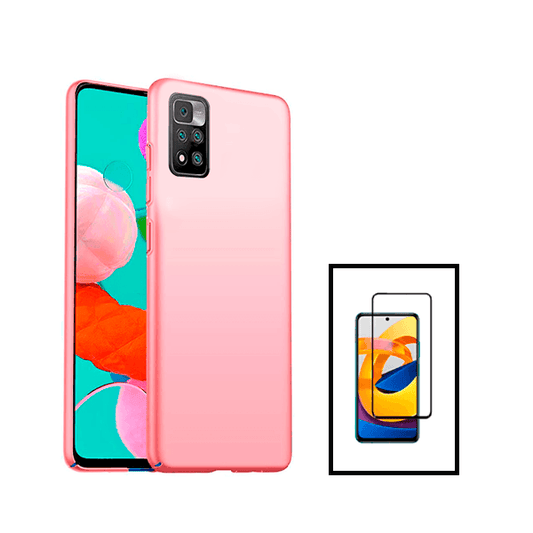 Kit Película de Vidro Temperado GorilasGlass + Capa Rígida e Fina para Xiaomi Poco X4 NFC - Rosa