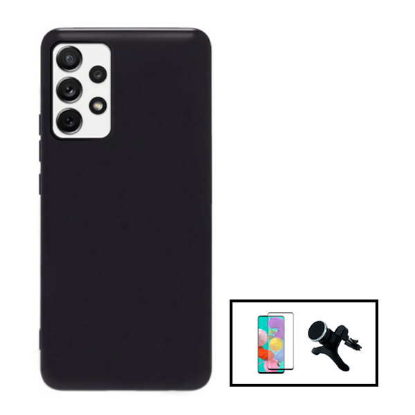 Kit Película de Vidro Temperado GorilasGlass + Capa Proteção Traseira Silicone + Suporte Magnético Com Pernas para Samsung Galaxy A53 5G