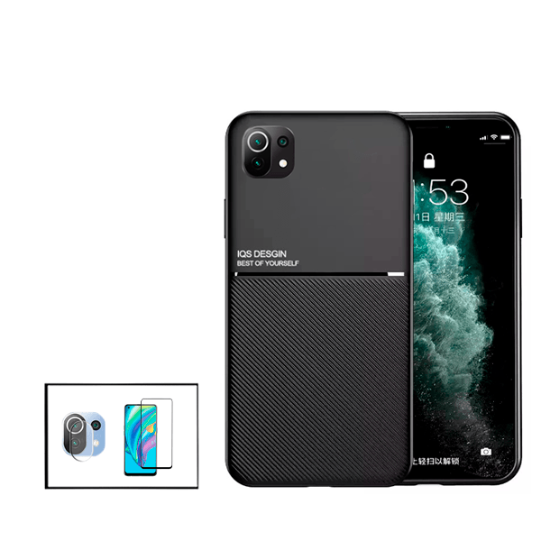 Kit Capa Traseira Magnética Anti Choque + Película de Vidro Temperado GorilasGlass + Película Protectora para Câmara Traseira para Xiaomi Mi 11 Lite