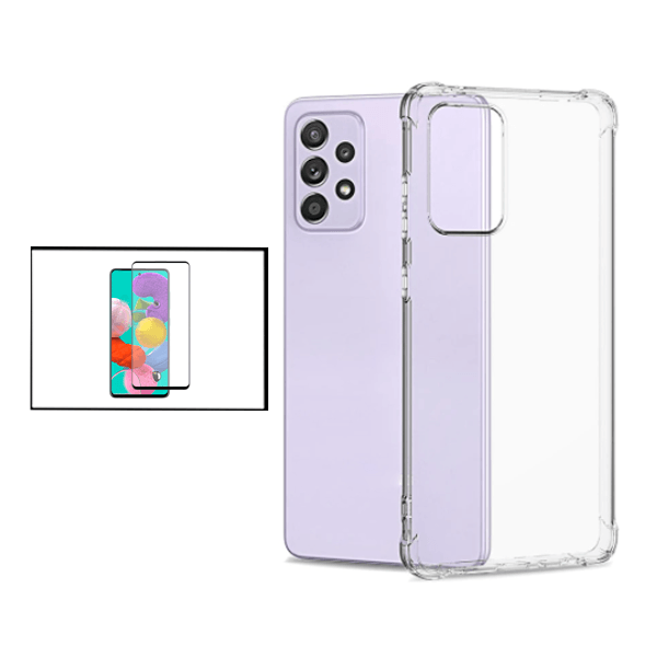 Kit Capa Traseira Super Proteção Transparente + Película de Vidro Temperado GorilasGlass para Samsung Galaxy A52