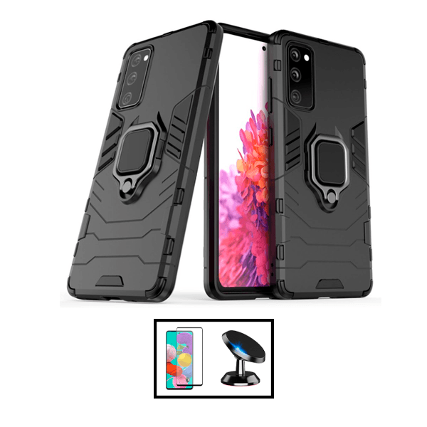 Kit Película de Vidro Temperado GorilasGlass + Capa de Proteção Militar Magnética + Suporte Magnético para Samsung Galaxy S21 FE 5G