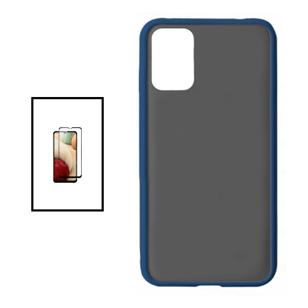 Kit Película de Vidro Temperado GorilasGlass + Capa de Proteção Militar Magnética Janela Deslizante para Samsung Galaxy A13 - Azul/Transparente