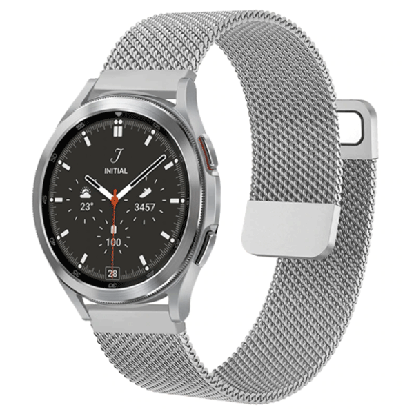 Bracelete Milanese Com Fecho Magnético para Samsung Galaxy Watch4 Bluethtooth - 40mm - Cinza