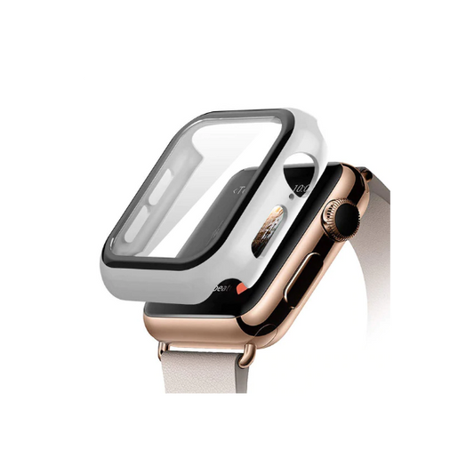 Capa de Proteção + Vidro para Apple Watch Series 8 Aluminum - 45mm - Branco
