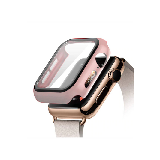 Capa de Proteção + Vidro para Apple Watch Series 8 Aluminum - 45mm - Rosa