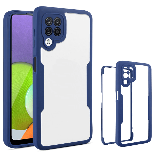 Capa 360° Proteção Frente e Verso para Samsung Galaxy M12 - Azul Escuro