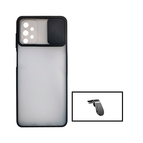 Kit Capa Proteção Camara Deslizante + Suporte Magnético L para Samsung Galaxy A52 - Preto