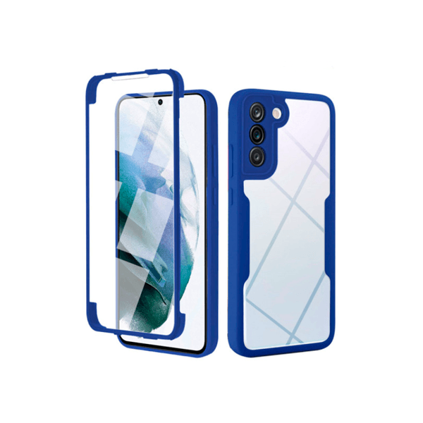 Capa 360° Proteção Frente e Verso para Samsung Galaxy S21 FE 5G - Azul Escuro