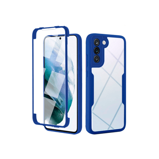 Capa 360° Proteção Frente e Verso para Samsung Galaxy S21 FE 5G - Azul Escuro