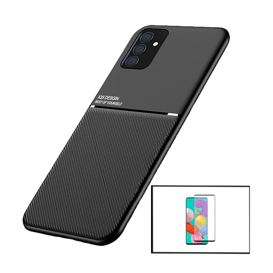 Kit Capa Traseira Magnética Anti Choque + Película de Vidro Temperado GorilasGlass Curvado para Samsung Galaxy M52 5G