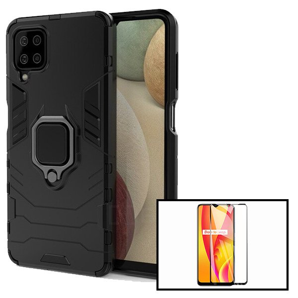 Kit Película de Vidro Temperado GorilasGlass + Capa de Proteção Militar Magnética para Samsung Galaxy M12