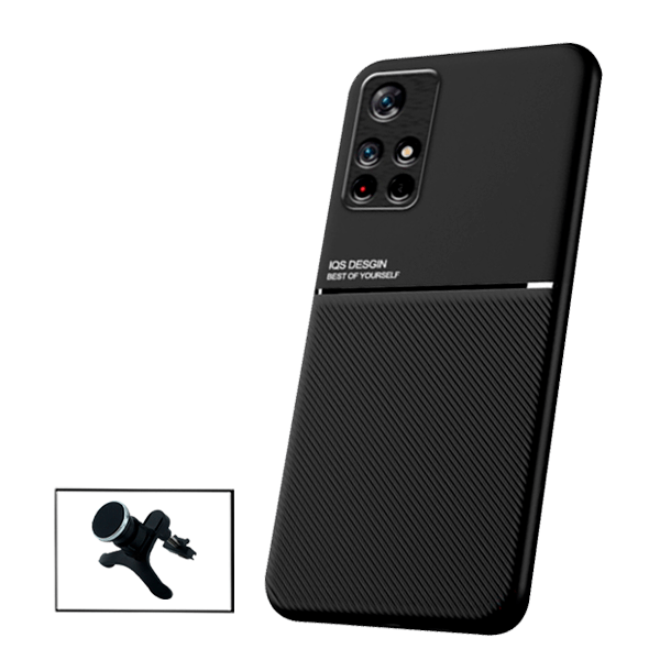 Kit Capa Traseira Magnética Anti Choque + Suporte Magnético Com Pernas para Xiaomi Poco M4 Pro 5G