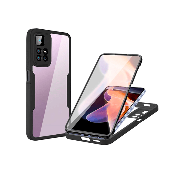 Capa 360° Proteção Frente e Verso para Xiaomi Redmi Note 11 Pro 5G - Preto